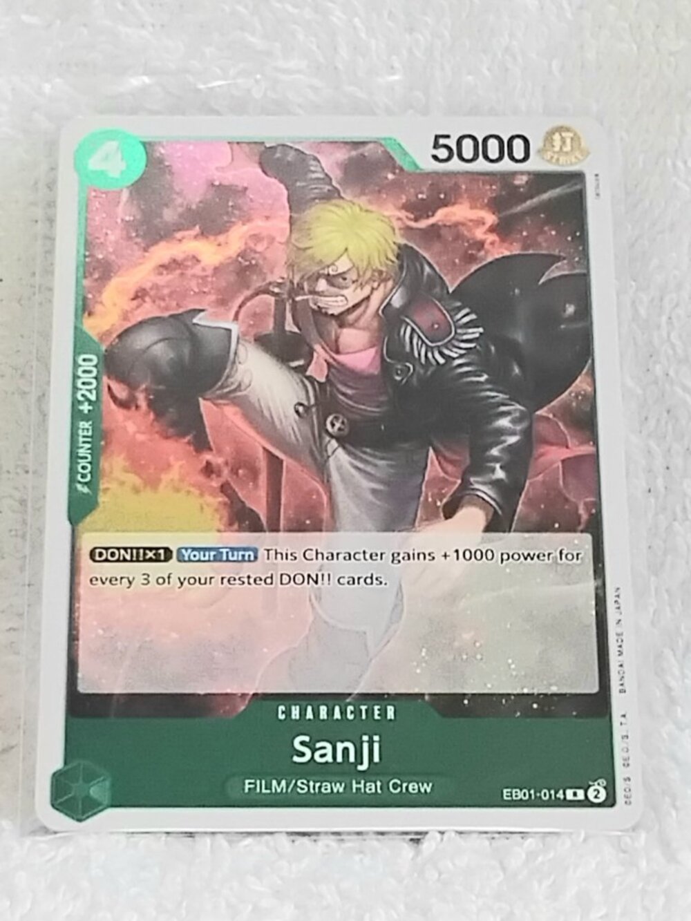Mint One Piece Sanji Rare Character Foil Card EB01-014!!